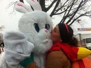 The Easter Bunny & a Turkey run the Manchester Road Race