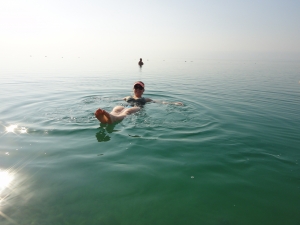 Floating in the Dead Sea