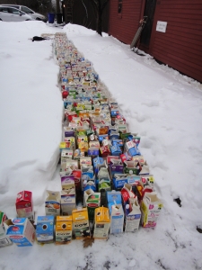 500 Cartons Freezing Outside.