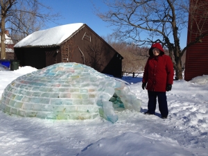 Ruth at 89 outside the Igloo