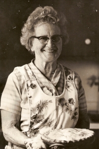 This is my great-grandma.  She ate dessert and chicken fat, but she cooked it herself.  So you could make a pie in May as long as you make it from scratch!