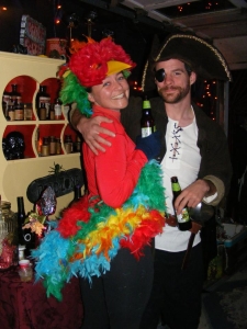 Pirate and a Scarlet Macaw, well, maybe.