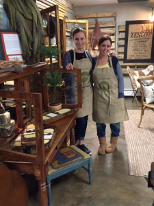 Sarah and Monica in their shop!